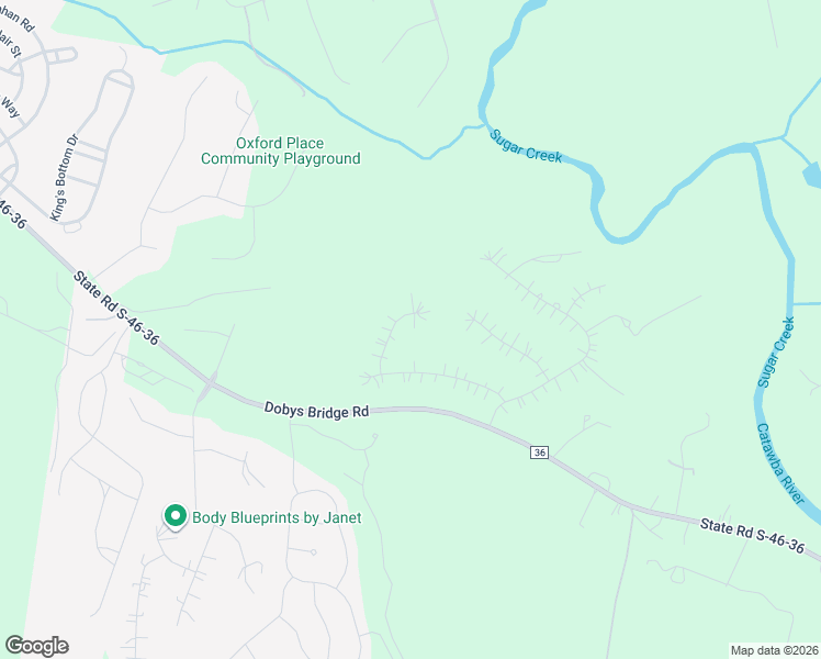 map of restaurants, bars, coffee shops, grocery stores, and more near 614 Falls Creek Court in Fort Mill