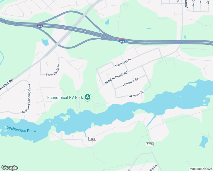 map of restaurants, bars, coffee shops, grocery stores, and more near 6649-6663 Waldos Beach Road in Fayetteville