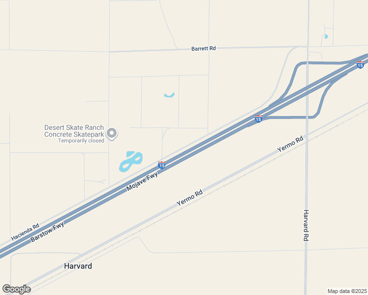 map of restaurants, bars, coffee shops, grocery stores, and more near Hacienda Road in San Bernardino County
