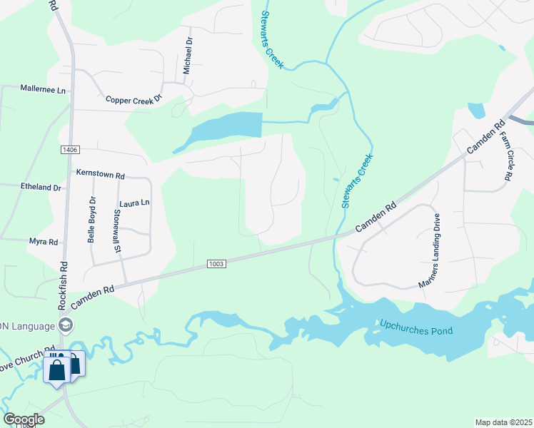 map of restaurants, bars, coffee shops, grocery stores, and more near 111-119 East 12 Oaks Road in Raeford