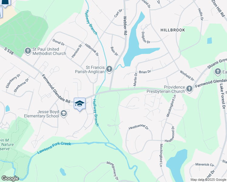 map of restaurants, bars, coffee shops, grocery stores, and more near Fernwood Glendale Road in Spartanburg