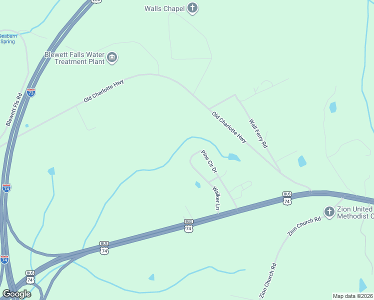 map of restaurants, bars, coffee shops, grocery stores, and more near 180 Pine Circle Drive in Rockingham