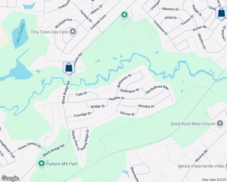 map of restaurants, bars, coffee shops, grocery stores, and more near 5511 Ballentine Street in Hope Mills