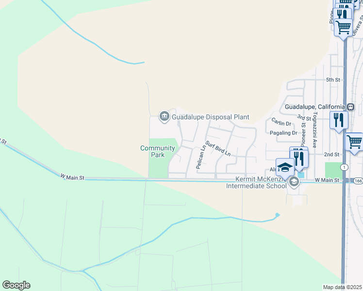 map of restaurants, bars, coffee shops, grocery stores, and more near 230 Calle Cesar E Chavez in Guadalupe