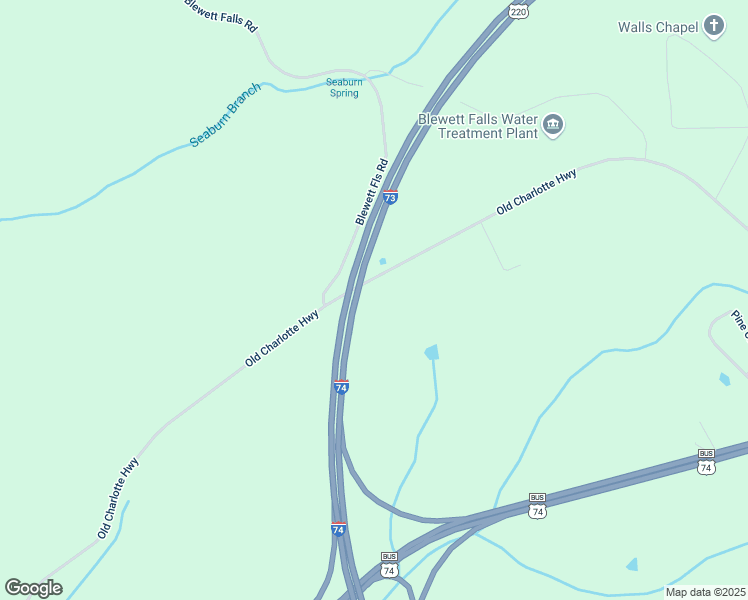map of restaurants, bars, coffee shops, grocery stores, and more near 600-698 Old Charlotte Highway in Rockingham