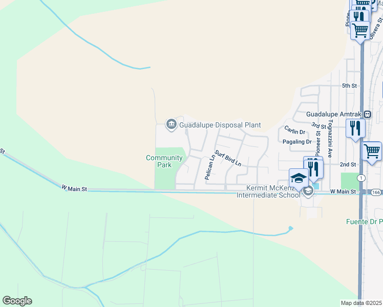 map of restaurants, bars, coffee shops, grocery stores, and more near 230 Calle Cesar E Chavez in Guadalupe