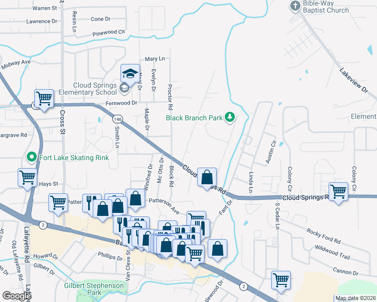 map of restaurants, bars, coffee shops, grocery stores, and more near 70 Glade Road in Rossville