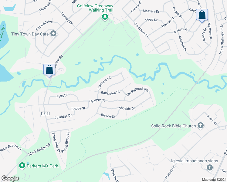 map of restaurants, bars, coffee shops, grocery stores, and more near 5338 Ballentine Street in Hope Mills
