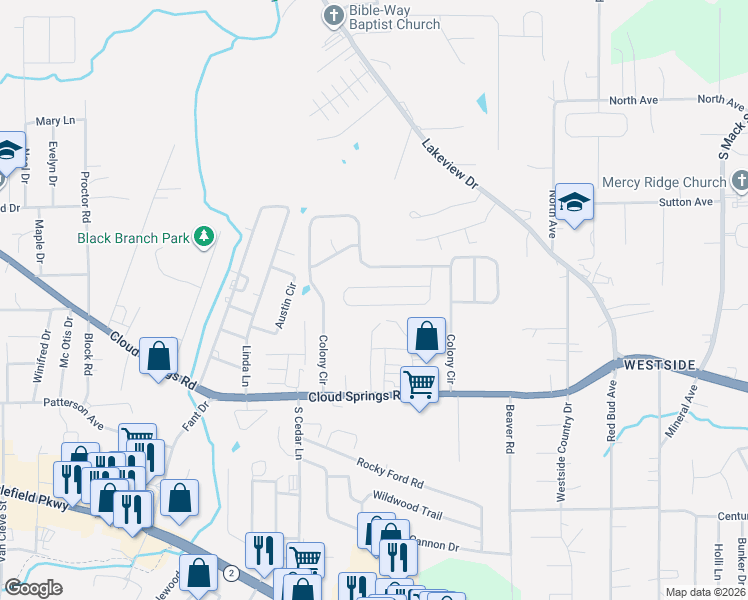 map of restaurants, bars, coffee shops, grocery stores, and more near 351 Franklin Circle in Fort Oglethorpe