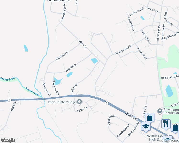 map of restaurants, bars, coffee shops, grocery stores, and more near 858 Belaire Drive in Rock Hill