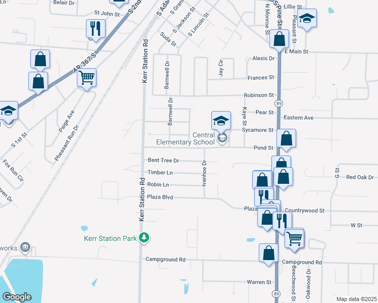 map of restaurants, bars, coffee shops, grocery stores, and more near 65 Pond Street in Cabot
