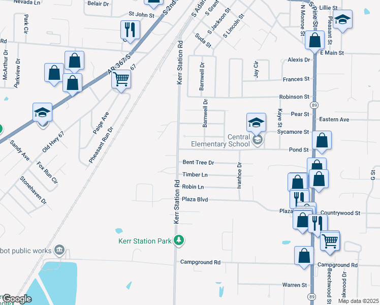 map of restaurants, bars, coffee shops, grocery stores, and more near 89 Pond Street in Cabot