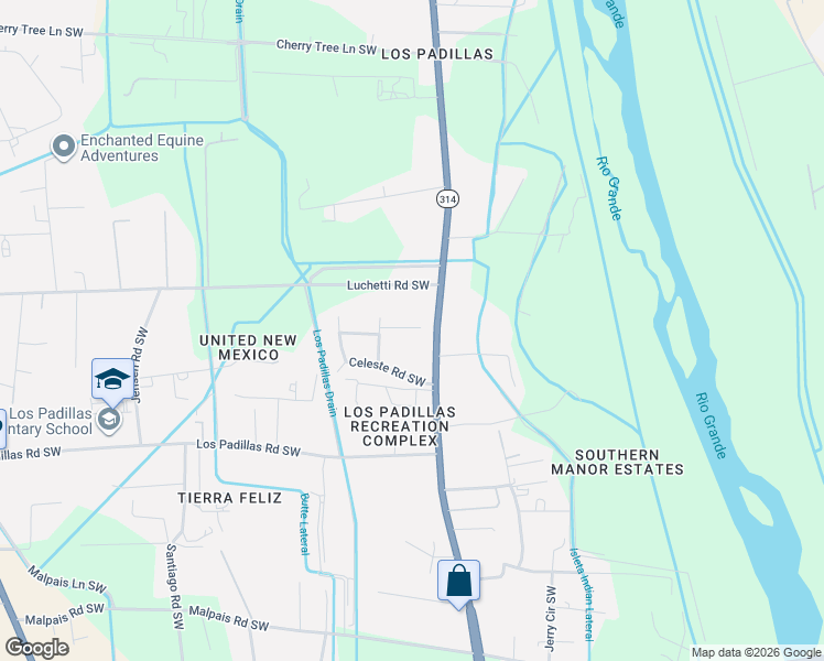 map of restaurants, bars, coffee shops, grocery stores, and more near 7125 Isleta Boulevard Southwest in Albuquerque