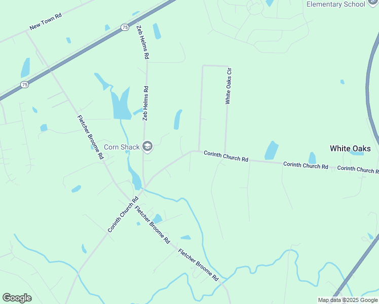 map of restaurants, bars, coffee shops, grocery stores, and more near 2710 Corinth Church Road in Monroe