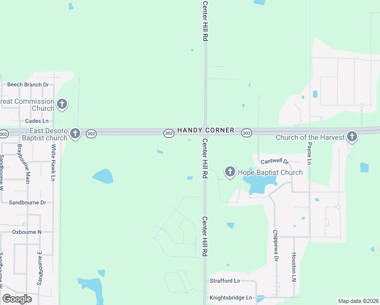 map of restaurants, bars, coffee shops, grocery stores, and more near 6867 Center Hill Road in Olive Branch