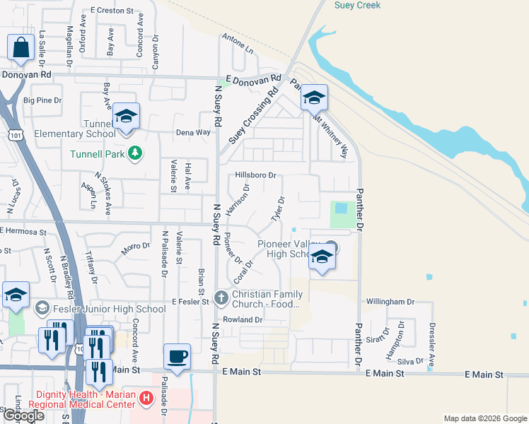 map of restaurants, bars, coffee shops, grocery stores, and more near 812 Niles Court in Santa Maria