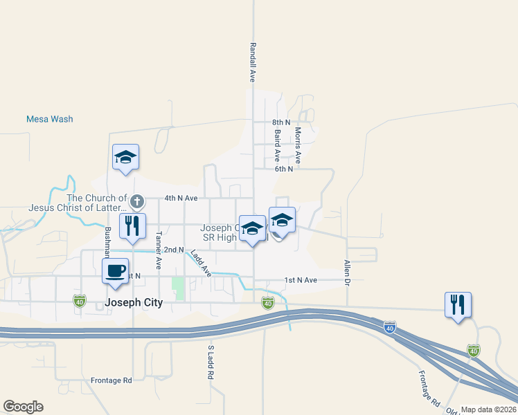 map of restaurants, bars, coffee shops, grocery stores, and more near 8177 North Randall Avenue in Holbrook