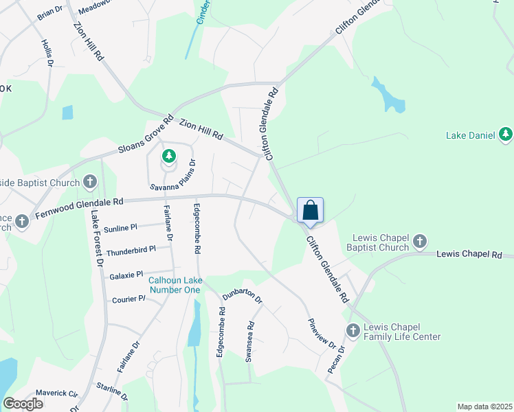 map of restaurants, bars, coffee shops, grocery stores, and more near 2155 Fernwood Glendale Road in Spartanburg