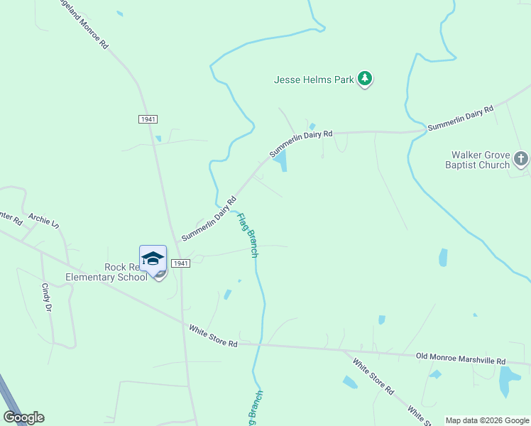 map of restaurants, bars, coffee shops, grocery stores, and more near 1302 Summerlin Dairy Road in Wingate