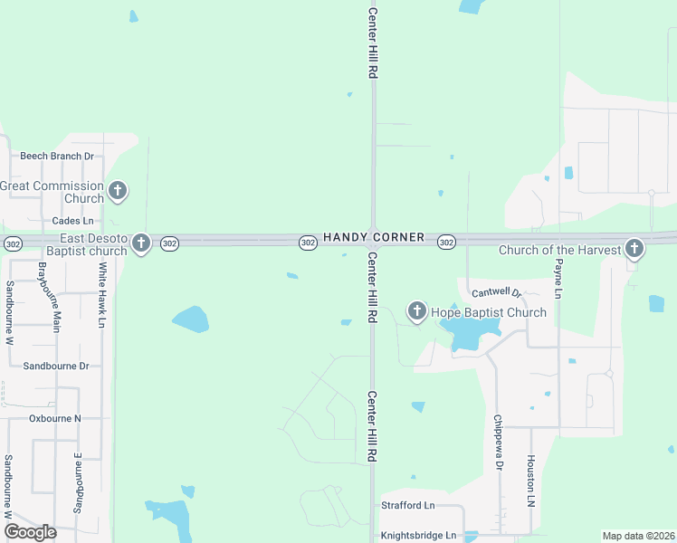 map of restaurants, bars, coffee shops, grocery stores, and more near 6867 Center Hill Road in Olive Branch