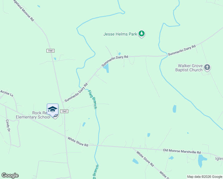 map of restaurants, bars, coffee shops, grocery stores, and more near 1302 Summerlin Dairy Road in Wingate