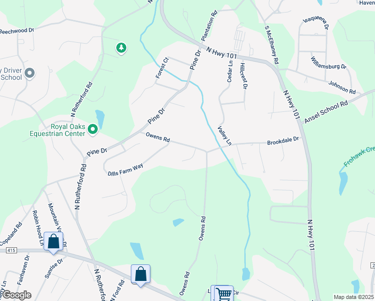 map of restaurants, bars, coffee shops, grocery stores, and more near 1075 Owens Road in Greer