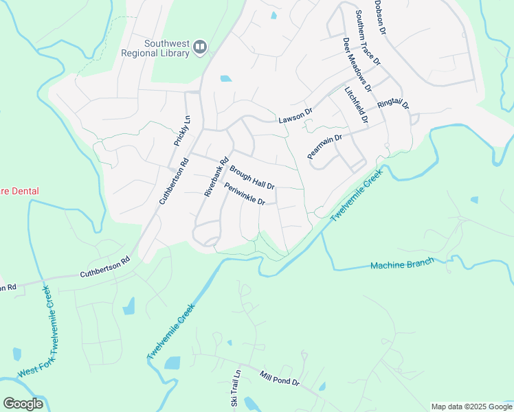map of restaurants, bars, coffee shops, grocery stores, and more near 1233 Periwinkle Drive in Waxhaw