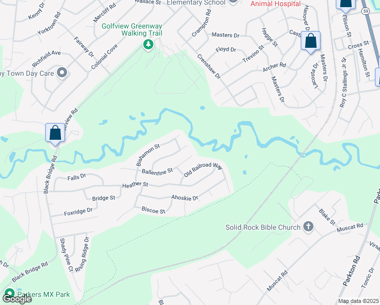 map of restaurants, bars, coffee shops, grocery stores, and more near 5204 Ballentine Street in Hope Mills