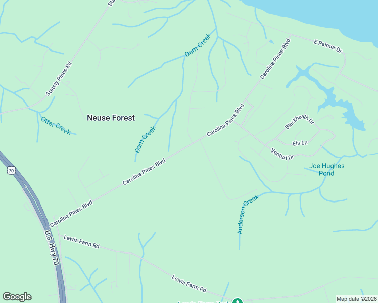 map of restaurants, bars, coffee shops, grocery stores, and more near 102 Wadkins Boulevard in New Bern