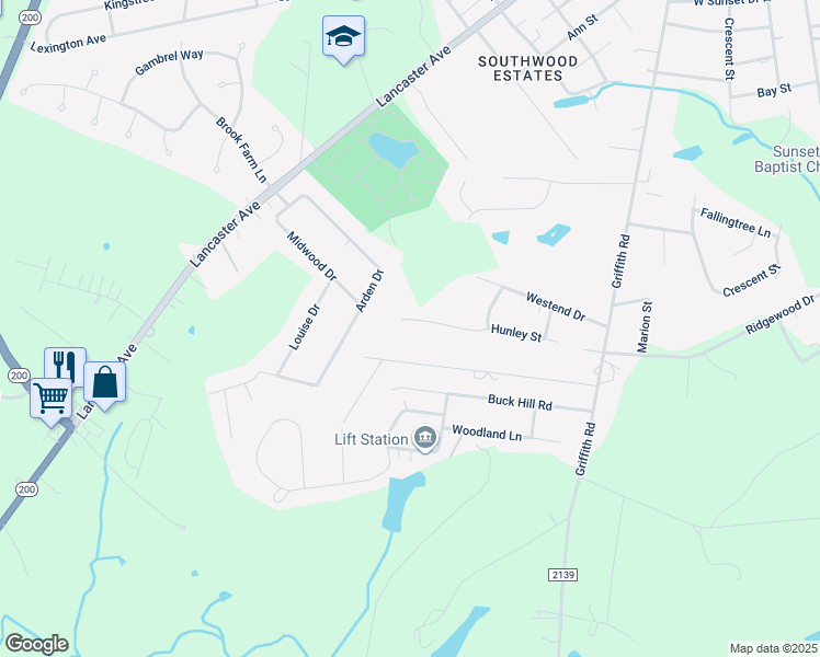 map of restaurants, bars, coffee shops, grocery stores, and more near 619 Hunley Street in Monroe