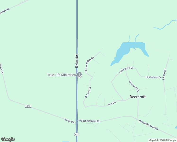 map of restaurants, bars, coffee shops, grocery stores, and more near 15661 Raccoon Run Road in Wagram