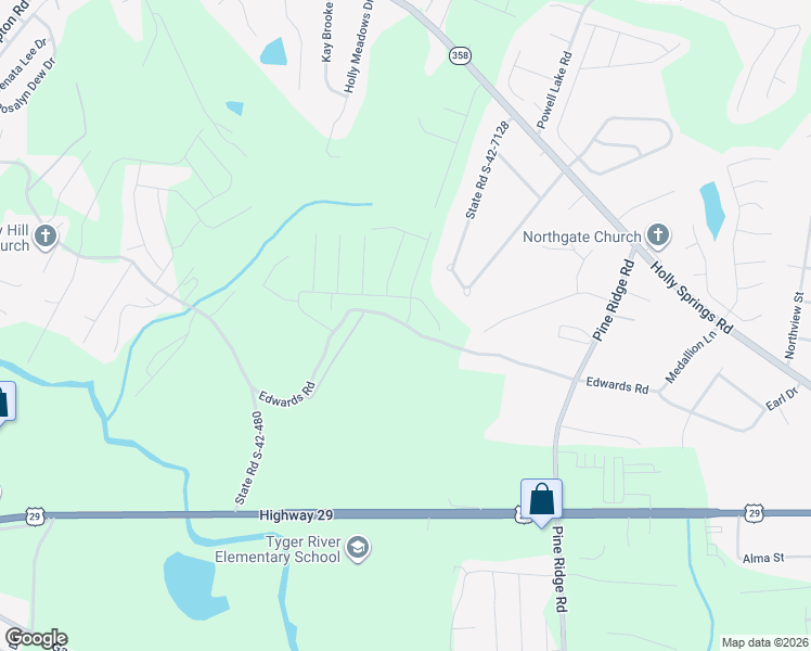 map of restaurants, bars, coffee shops, grocery stores, and more near 259 Edwards Road in Lyman