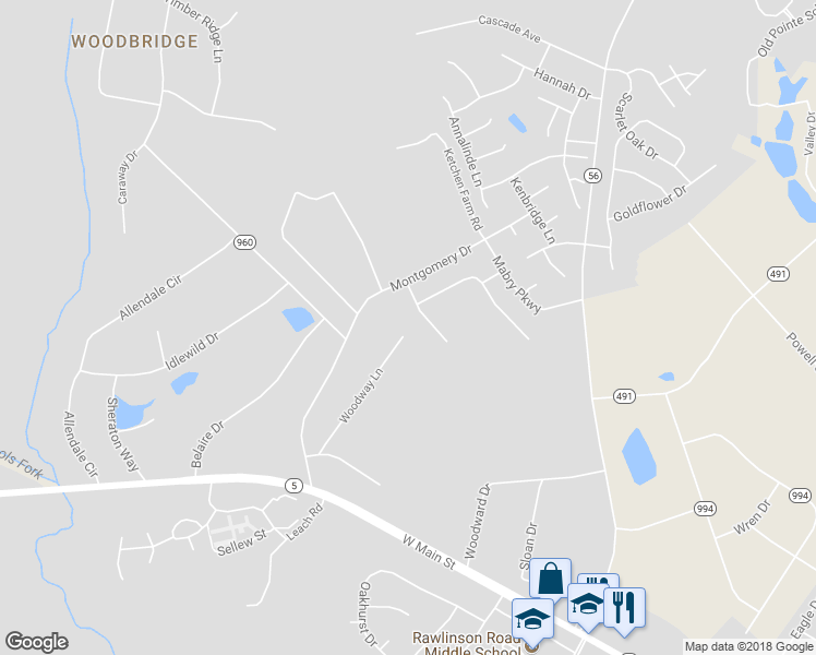 map of restaurants, bars, coffee shops, grocery stores, and more near 830 Woodway Lane in Rock Hill