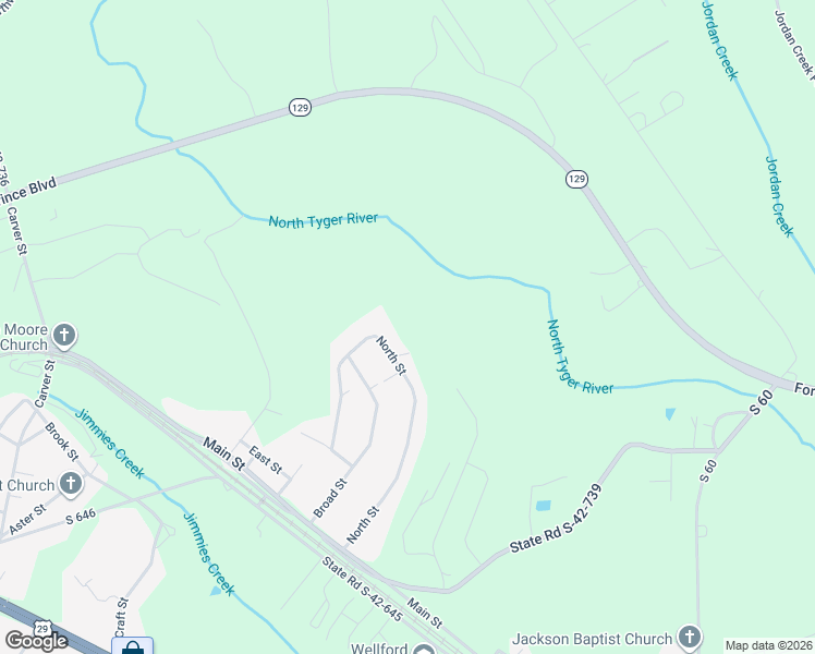 map of restaurants, bars, coffee shops, grocery stores, and more near 168 North Street in Wellford