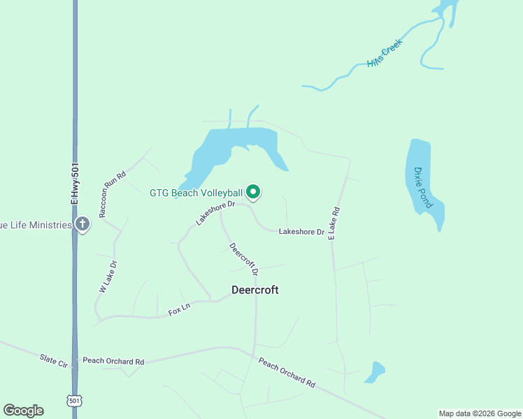 map of restaurants, bars, coffee shops, grocery stores, and more near 16361 Lakeshore Drive in Wagram