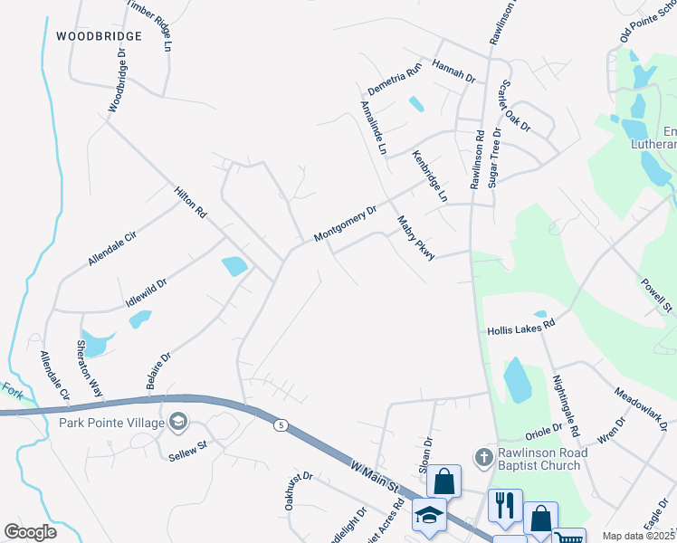 map of restaurants, bars, coffee shops, grocery stores, and more near 4641 Arthur Way in Rock Hill