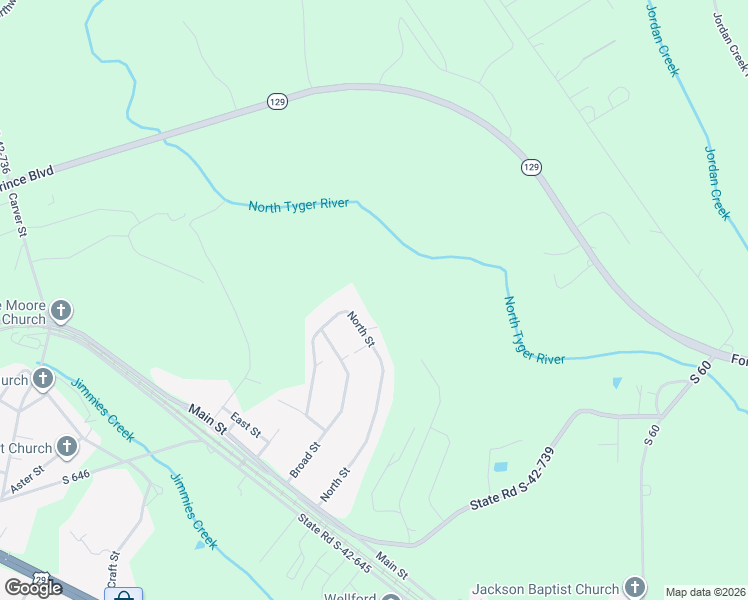 map of restaurants, bars, coffee shops, grocery stores, and more near 168 North Street in Wellford