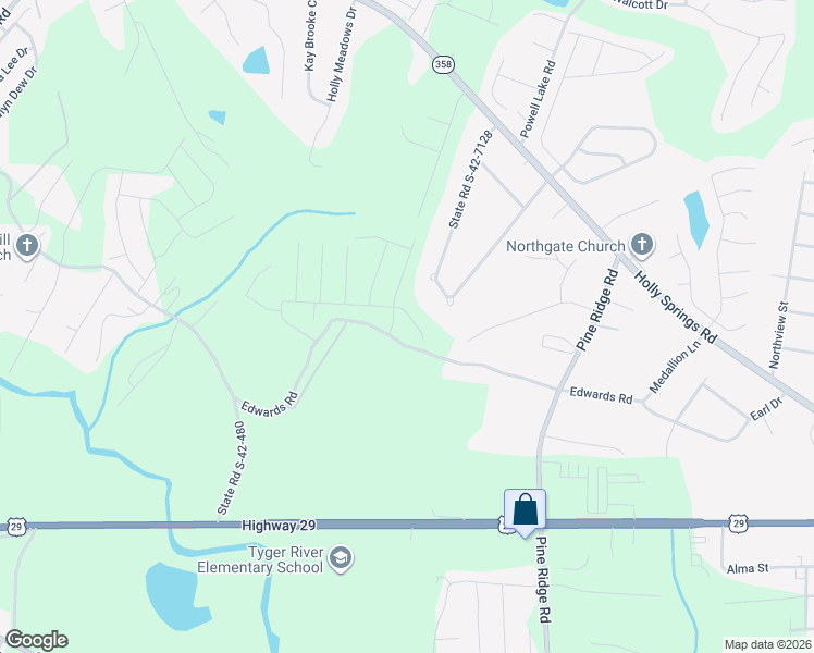 map of restaurants, bars, coffee shops, grocery stores, and more near 259 Edwards Road in Lyman