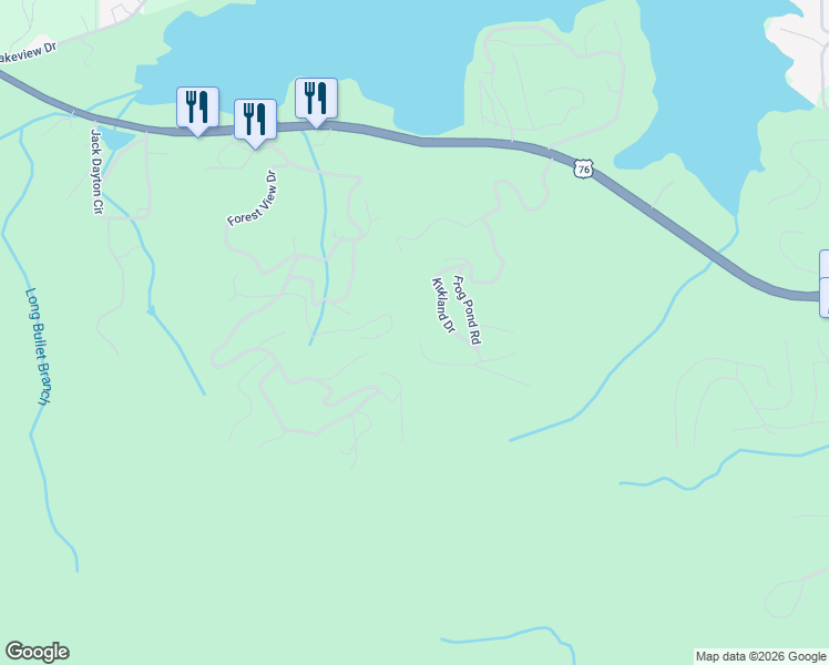 map of restaurants, bars, coffee shops, grocery stores, and more near Locust Trail in Hiawassee