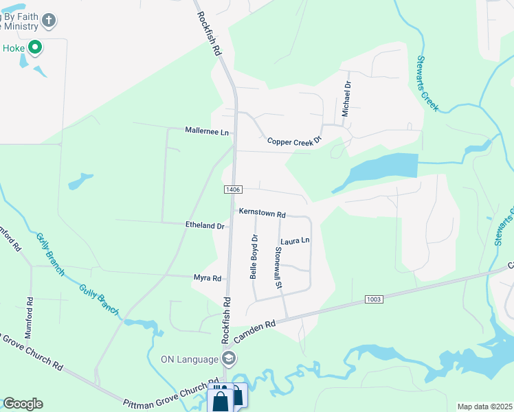 map of restaurants, bars, coffee shops, grocery stores, and more near 201 Kernstown Road in Raeford