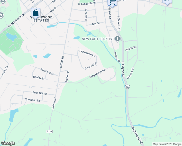map of restaurants, bars, coffee shops, grocery stores, and more near 215 Ridgewood Drive in Monroe