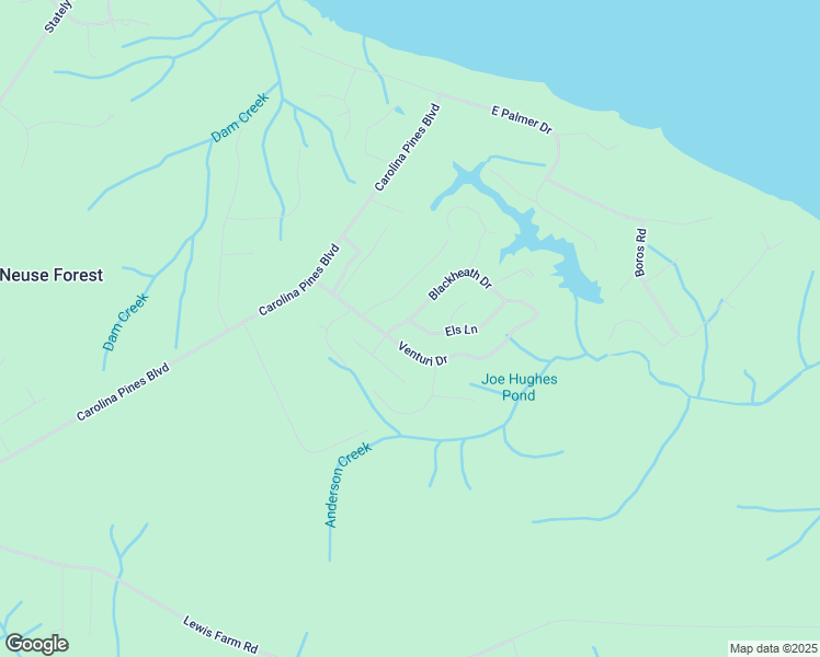 map of restaurants, bars, coffee shops, grocery stores, and more near 100 Blackheath Drive in New Bern