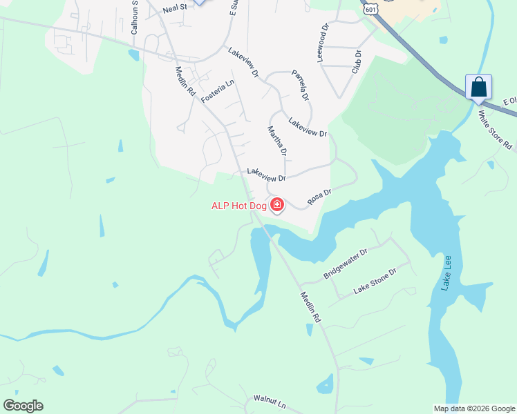 map of restaurants, bars, coffee shops, grocery stores, and more near 1417 Medlin Road in Monroe