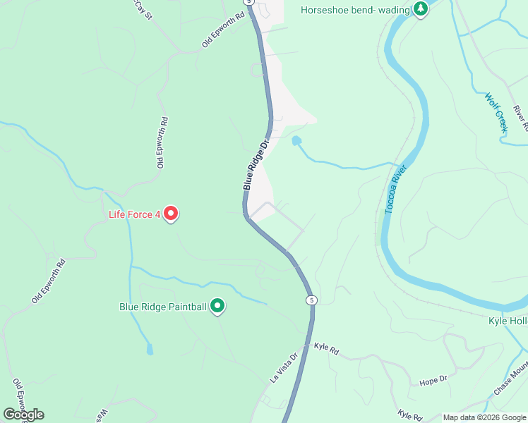 map of restaurants, bars, coffee shops, grocery stores, and more near 50 Spring Hill Circle in Blue Ridge