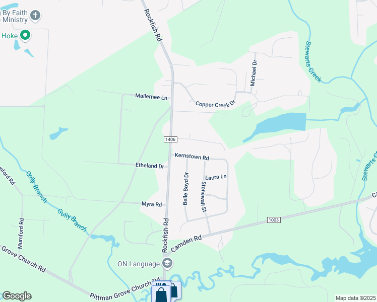 map of restaurants, bars, coffee shops, grocery stores, and more near 201 Kernstown Road in Raeford