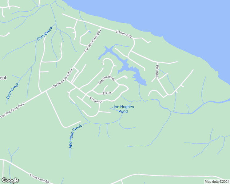 map of restaurants, bars, coffee shops, grocery stores, and more near 128 Els Lane in New Bern