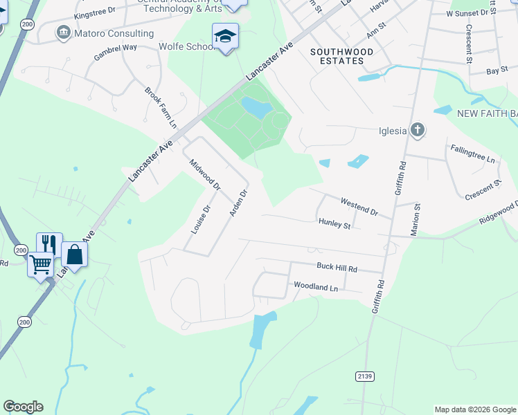 map of restaurants, bars, coffee shops, grocery stores, and more near 628 Hunley Street in Monroe