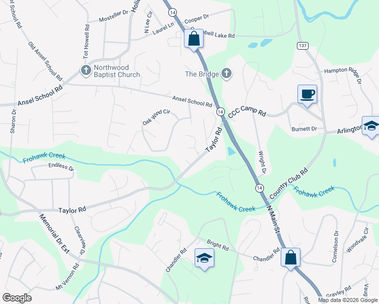 map of restaurants, bars, coffee shops, grocery stores, and more near 9 Wingbrook Court in Greer