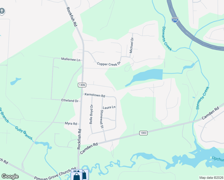 map of restaurants, bars, coffee shops, grocery stores, and more near 309 Kernstown Rd in Raeford