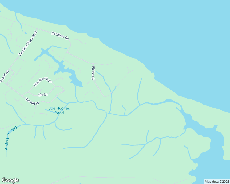 map of restaurants, bars, coffee shops, grocery stores, and more near 103 Hughes Lane in New Bern